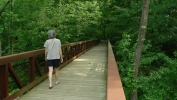 PICTURES/Sandstone Falls - New River Gorge/t_Sharon on Boardwalk.JPG